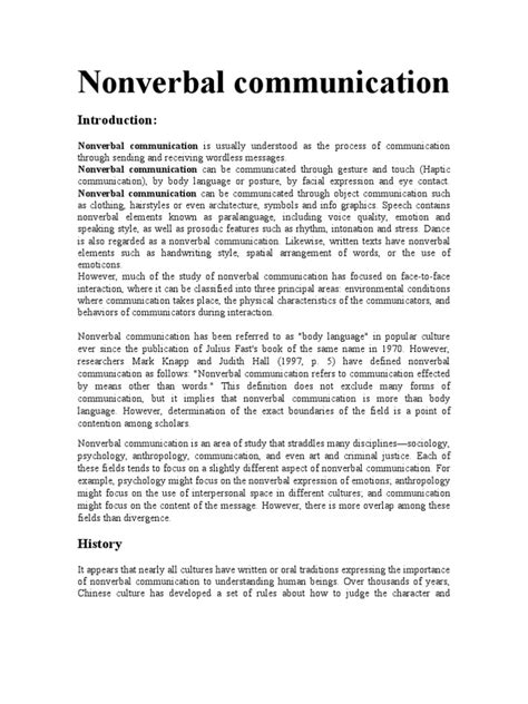 nonverbal communication articles pdf